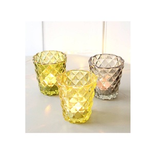 Bougeoirs votifs en verre ambré Bougies chauffe-plat pour mariage, anniversaire et décoration de table pour Halloween - Product Image 5