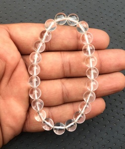 Smooth Round Beads Natural Clear Quartz Gemstone Handmade Stretch <b>Bracelet</b> <b>Adjustable</b> Wholesale Top Quality - Product Image 2