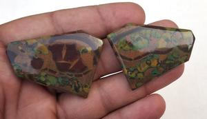 Cabujones de piedras preciosas sueltas de alta calidad, cabujones con parte trasera plana, jaspe de fruta Natural liso, forma elegante, 2 piezas - Product Image 5