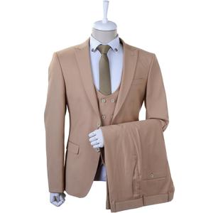 Nuevos trajes de estilo italiano para hombre, traje de corte Delgado, trajes de boda de élite, 3 piezas de tela tejida de viscosa y poliéster - Product Image 6