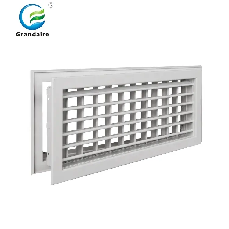 Aluminum Wall Adjustable Air Grill Ventilation Grille Double Deflection Air Vent in HVAC System