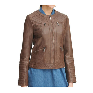 Veste en cuir suédé fait main en peau de mouton pour femmes Bomber professionnel sur mesure vêtements d'extérieur avec logo design traitement fini - Product Image 1