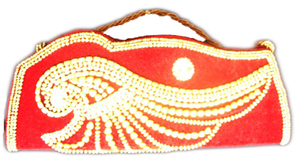 Wedding Evening Clutch Women Satin Bag <b>Red</b> Coin <b>Purse</b> Handmade Lowellcraft Delhi - Product Image 2