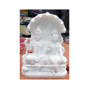รูปปั้นหินอ่อนสีขาว Makrana Laxmi พระนารายณ์ - Product Image 1