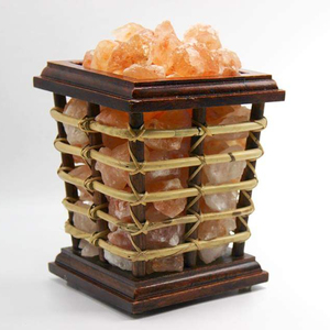 Cestas de madera con forma cuadrada del Himlayan, cesta de flores de Neem con trozos de sal rosa - Product Image 1