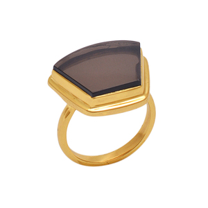 Bague de créateur en argent sterling 925 pierre précieuse fantaisie en quartz fumé avec motif de chiffres bijoux fins pour cadeaux de mariage et fêtes. - Product Image 1