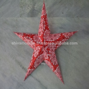 Nouveau LAXMANS paillettes imprimé papier étoile lanternes 60cm intérieur décoration de noël lampes en gros - Product Image 2