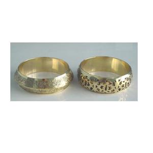 กำไลข้อมือทองเหลืองขัดเงาแฟชั่นลายดอกไม้กำไลโลหะเคลือบเงา - Product Image 4