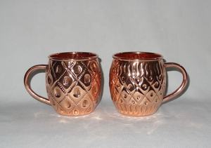 Premium Hot Sale Fancy Luxury New Design Premium Solid Copper Bar <b>Mug</b> with <b>Gold</b> Handle for Home Usage and Kitchen Parties Use - Product Image 2