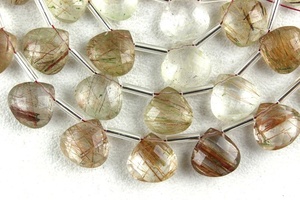 Cuentas de Cuarzo Natural de Grado AAA, Forma de Corazón Facetado, 10 mm, Briolette, Cuarzo Natural para la Elaboración de Joyas - Product Image 2