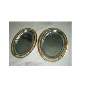 ชามอลูมิเนียมเคลือบเงาทรงวงรีทำจากอะลูมิเนียมเคลือบเงาสไตล์โบราณพร้อมจานในบ้านลายกระดูกโมเสก - Product Image 6