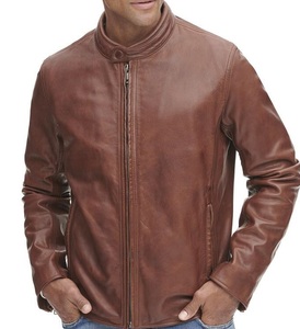 Chaqueta de Cuero Marrón Clásica para Motociclistas, Suave, Transpirable, Impermeable, de Secado Rápido, Ajuste Cómodo, Mangas Completas, Cierre Frontal, para Invierno - Product Image 4