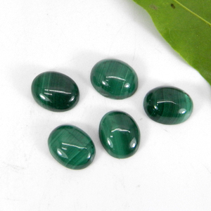 Pierre précieuse malachite naturelle 10x8mm Cabochon ovale pierre précieuse de haute qualité - Product Image 1