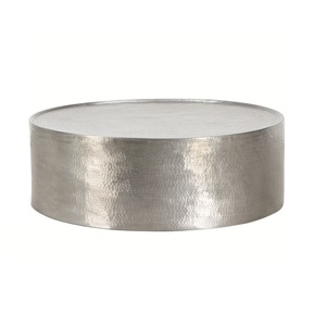 Mesa de centro de tambor de metal martillado - Product Image 1