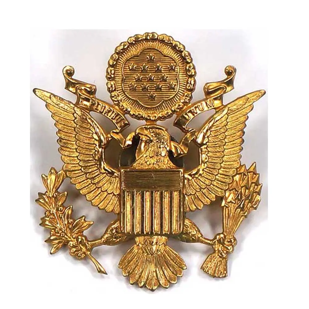ตราสัญลักษณ์หมวกโลหะทหารสหรัฐ,เครื่องราชอิสริยาภรณ์ทองเหลืองอเมริกันสำหรับหมวกเข็มกลัดเคลือบแข็งแบบกำหนดเองผู้ผลิตป้าย