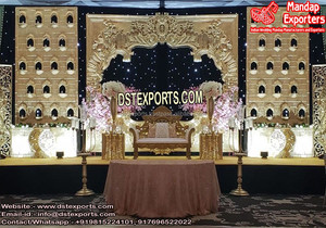 Décor de scène de mariage indien, Design privé, pour scène traditionnelle, ramajada dorée, maharajada, marashi - Product Image 4