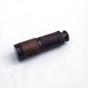 Telescopio de vidrio de latón antiguo, caja de madera, agarre de cuero grabado, decoración náutica hecha a mano, Pirata clásico, Calyron, aleación de Metal - Product Image 2