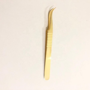 คีมหนีบขนตาชุบทอง24K ด้ามสแตนเลสปลายแหลมแบบส่วนตัวและยั่งยืนสำหรับการต่อขนตา - Product Image 5
