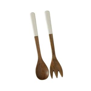 Wooden salad <b>servers</b> with a painted shaft. Length 29 cm. - Product Image 1