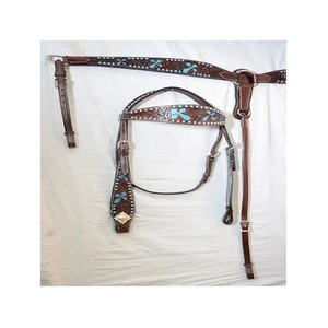 Têtière de cheval en cuir de qualité supérieure, fabrication directe d'usine, marque LLT, personnalisable, fabriquée en Inde, prix de gros - Product Image 4
