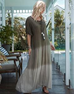 2019 nuevo diseñador de las mujeres ropa rayón Tie Dye vestido de - Product Image 1