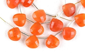 ลูกปัด Briolette รูปหัวใจ1เส้น,ลูกปัดคาร์เนเลียนธรรมชาติทำเครื่องประดับแบบด้านสวยงาม - Product Image 3