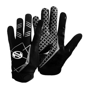 Gants de football américain personnalisés avec logo, paume en silicone antidérapante avec matériau en cuir, gants de sport - Product Image 2