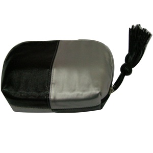 Bolso de cuero negro y plateado para cosméticos, bolsa de cosméticos de cuero PU para promoción - Product Image 1