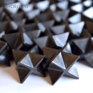 Turmalina negra natural Merkaba estrella piedra preciosa cristal cuarzo Merkaba estrella obsidiana negra meditación curación protección Power Lo - Product Image 3