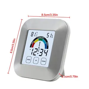 터치 스크린 LED 디지털 알람 시계 배터리 응답 시간 온도 습도 기상 관측소 사무실