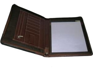 <b>A4</b> PU Leather Business Man <b>Folder</b> with Leather Handle for Meetings Document Management Pocket Portfolio Pattern File <b>Folders</b> - Product Image 2