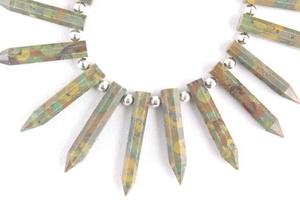 Pierre précieuse de jaspe de Fruit naturel de haute qualité, 1 brin, forme de crayon pointu, perles de Briolette à facettes, fabrication de bijoux - Product Image 4