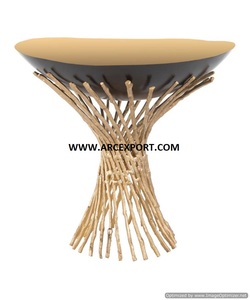 Bol décoratif de table de couleur noir et or Resorts and Cafe Centerpiece Table Bol de service de nourriture et de dessert au prix le moins cher - Product Image 1