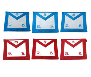 Maçonnique Regalia Master Mason MB Tablier Brodé En Cuir Tissu Collier Fondation Ruban Fabriqué À La Main Point De Croix Couture - Product Image 2