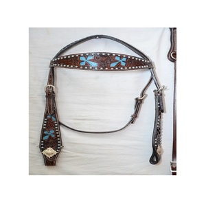 Têtière de cheval en cuir de qualité supérieure, fabrication directe d'usine, marque LLT, personnalisable, fabriquée en Inde, prix de gros - Product Image 2