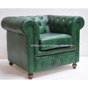 Sofá de un solo asiento Chesterfield de alta calidad, estilo Industrial, patas de madera de terciopelo, conjunto de decoración para el hogar, sala de estar con función de masaje - Product Image 2