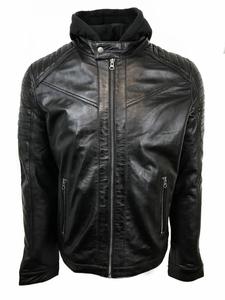 Veste en cuir pour hommes Adventure-Ready Style extérieur formel robuste avec coupe confortable Look solide Sensation durable Col à capuche - Product Image 6