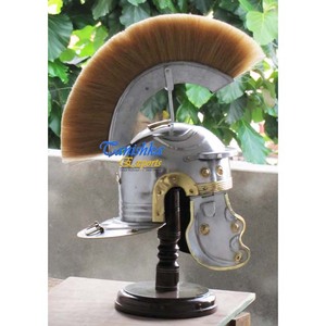 Casco de centurión romano medieval con penacho marrón, juego de rol, casco portátil de caballero para decoración del hogar y la Oficina, artículo de regalo - Product Image 2