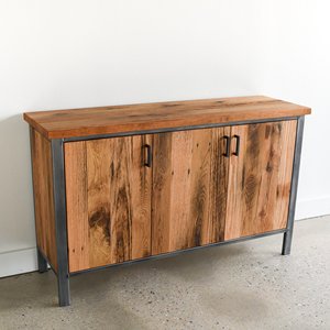 Modern Industrial Reclaimed Wood <b>Sideboard</b> Buffet Cabinet Iron Construction Storage Credenza for Dining Kitchen Home Furniture - Product Image 1