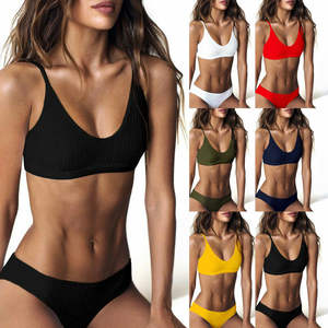 2022 dernière mode Sexy Sport rembourré soutien-gorge Bikini ensemble belle impression femmes filles grande taille été plage maillot de bain porter vente directe - Product Image 2