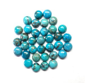 Piedra preciosa turquesa de Arizona azul Natural de 7mm, piedra preciosa de cabujón redondo suelto, piedra preciosa suelta de alta calidad, venta al por mayor, gemas Vivaaz - Product Image 3