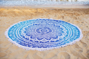 Toalla de playa de mandala impresa más vendida para uso en la playa al precio más barato Toalla de playa Redonda al por mayor en India - Product Image 3