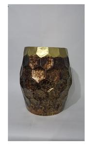 Taburete de latón martillado, pátina - Product Image 3
