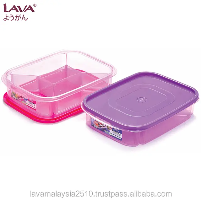 2200ml BPA Free Microwave Safe Plastic 5 Multi Compartment Food Lunch Box with Lid