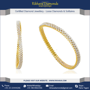 กำไลข้อมือเพชรสีทองและ18kt งานปาร์ตี้งานหมั้นงานครบรอบปีที่ดีที่สุด - Product Image 4