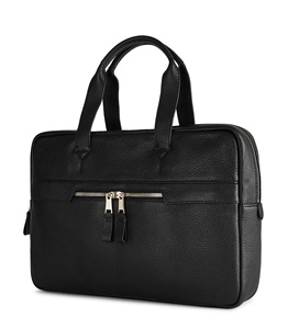 ADORA Small Black Genuine <b>Leather</b> <b>Laptop</b> <b>Bag</b> with Handle Customizable Design & Logo - Product Image 2