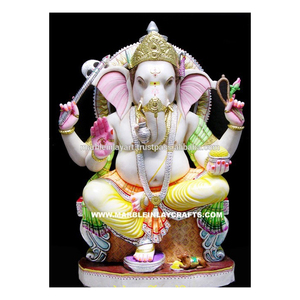 Statue du seigneur Ganesh en marbre Makrana - Product Image 1