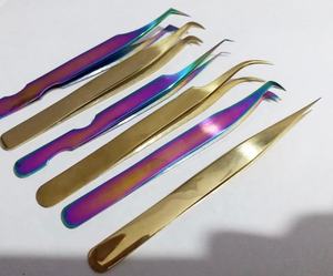 แหนบต่อขนตาปลอมแบบผสมทำจากสเตนเลสสตีลไทเทเนียมมีหลายจุดสำหรับขนตาปลอมแต่ละชิ้นอุปกรณ์ความงามอย่างยั่งยืน - Product Image 2