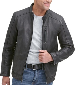Nouveau manteau de veste en cuir Vintage décontracté hommes tenue de printemps élégante conception en cuir PU avec motard Look de poche - Product Image 3