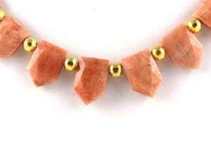 Cuentas facetadas de jaspe de Coral de manzana Natural, joyería de piedras preciosas de Briolette, venta al por mayor, indio - Product Image 3